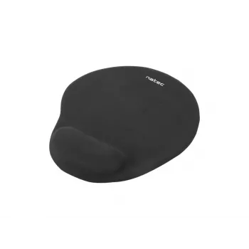 NATEC Marmot Black – pelēkdēlis ar želejas plaukstas balstu, auduma virsma 245×225×22 mm