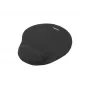 NATEC Marmot Black – pelēkdēlis ar želejas plaukstas balstu, auduma virsma 245×225×22 mm