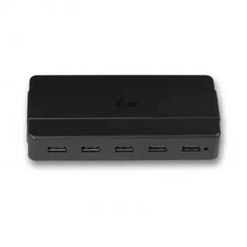 i-tec USB 3.0 7 portu uzlādes centrmezgls ar barošanas adapteri, USB 3.2 Gen 1 Type-B