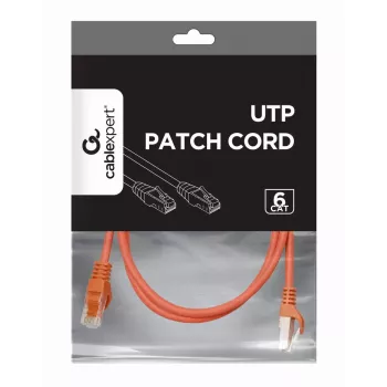 Gembird Patch vads - CAT6 - UTP - 1m - Sarkans