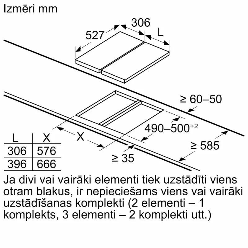 Bosch PIB375FB1E indukcijas plīts virsma, melna, nerūsējošā tērauda ierāmējums, iebūvējama, 2 zonas