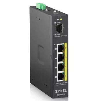 Zyxel RGS100-5P neuzraudzīts L2 Gigabit Ethernet PoE slēdzis, 5 porti, melns