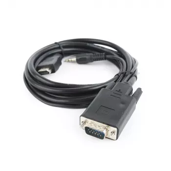 GEMBIRD HDMI–VGA un audio adaptera kabelis, 1,8 m, melns