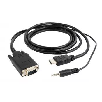 GEMBIRD HDMI–VGA un audio adaptera kabelis, 3m, melns