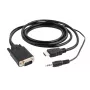 GEMBIRD HDMI–VGA un audio adaptera kabelis, 3m, melns