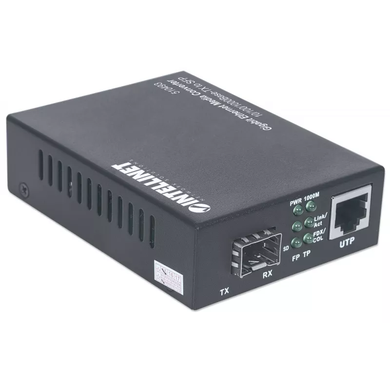 Intellinet Gigabit Ethernet uz SFP mediju pārveidotājs, 10/100/1000Base-Tx uz SFP slotu, bez moduļa