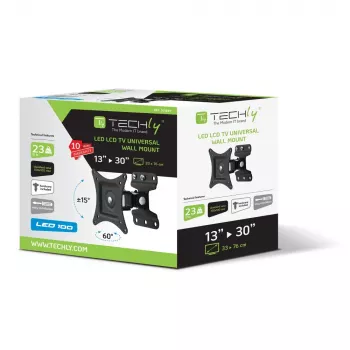 Techly ICA-LCD 201BK sienas kronšteins 13-30 collu LED LCD televizoriem, pilna kustība