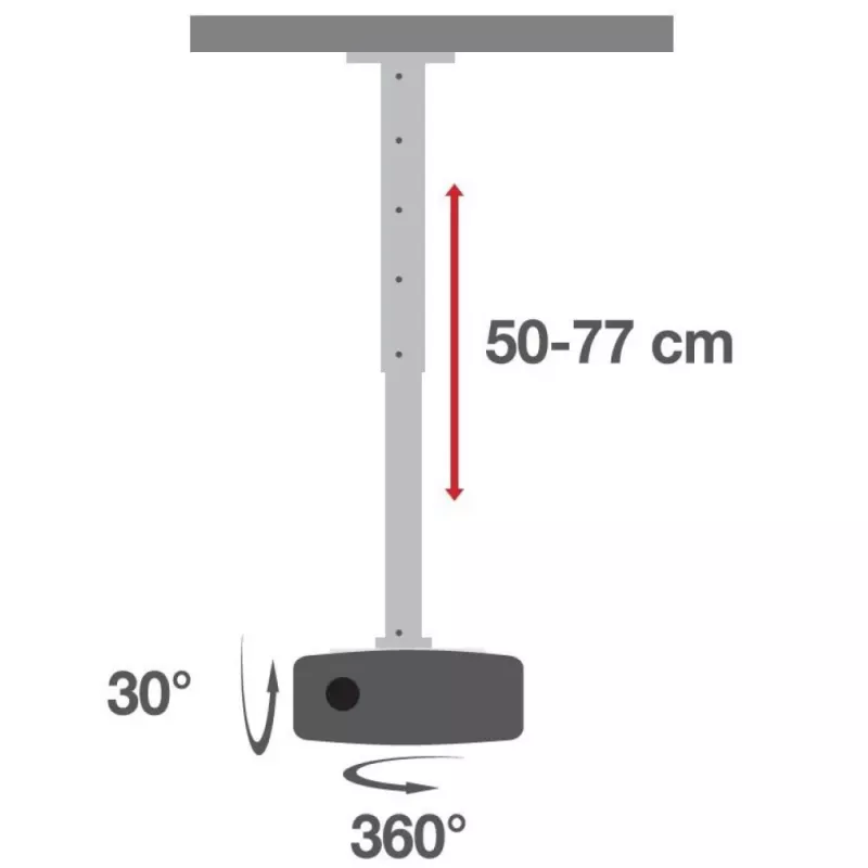 Techly griestu projektora pagarinājums 500-770 mm balts ICA-PM 104MW