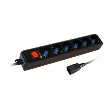 Techly pagarinātājs 6 kontaktligzdas melns ar VDE kontaktdakšu IUPS-PCP-6V