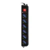 Techly pagarinātājs 6 kontaktligzdas melns ar VDE kontaktdakšu IUPS-PCP-6V