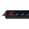 Techly pagarinātājs 6 kontaktligzdas melns ar VDE kontaktdakšu IUPS-PCP-6V