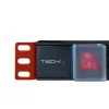 Techly I-CASE STRIP-81UD strāvas sadalītājs (PDU) 8 kontaktligzdas 1U Melns, Sarkans