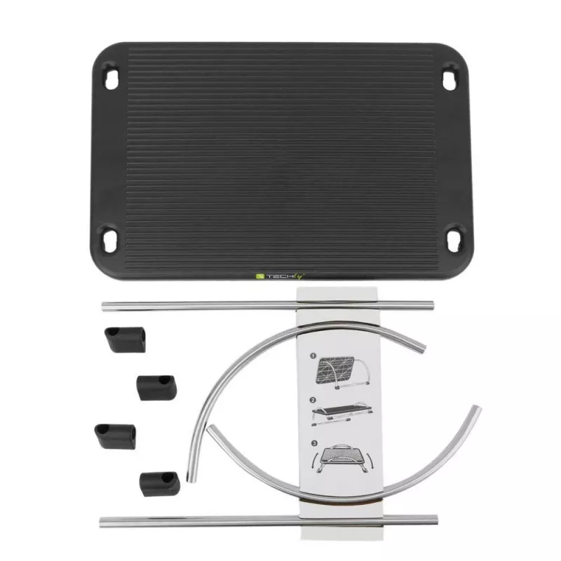 Techly ICA-FR 13 ergonomisks regulējams kāju paliktnis, slīpuma regulēšana, neslīdošs, 43 x 28 cm, melns