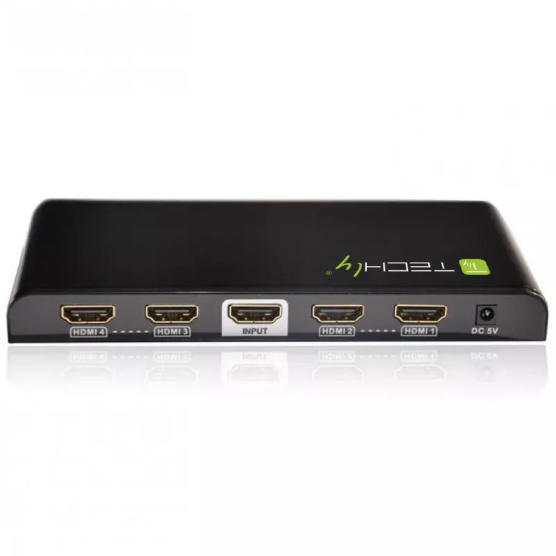 Techly IDATA HDMI-4K4 HDMI sadalītājs 1x4, 4K x 2K (3840 x 2160), 3D, 36 bitu, melns