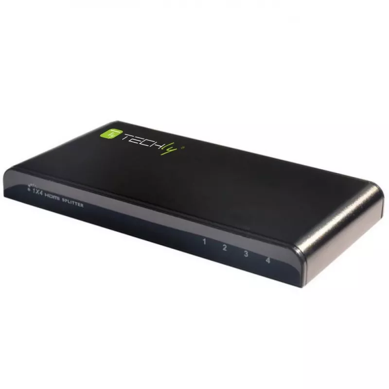 Techly IDATA HDMI-4K4 HDMI sadalītājs 1x4, 4K x 2K (3840 x 2160), 3D, 36 bitu, melns