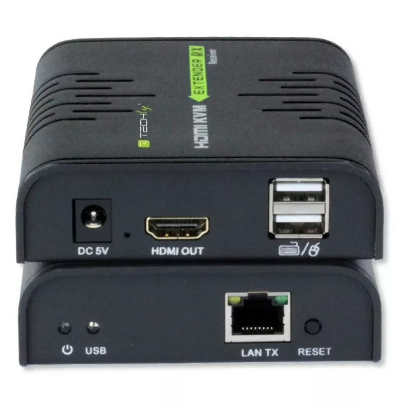 Techly IDATA HDMI-KVM2 KVM pagarinātājs raidītājs un uztvērējs