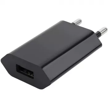 Techly kompakts USB lādētājs 1A ar Eiropas spraudni, melns