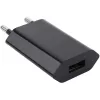 Techly kompakts USB lādētājs 1A ar Eiropas spraudni, melns