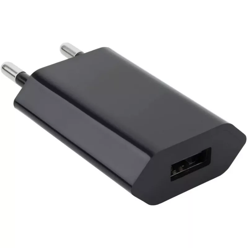 Techly kompakts USB lādētājs 1A ar Eiropas spraudni, melns
