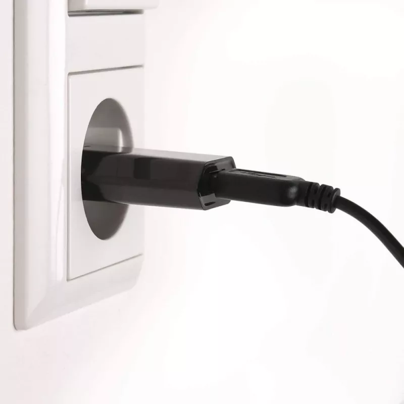 Techly kompakts USB lādētājs 1A ar Eiropas spraudni, melns