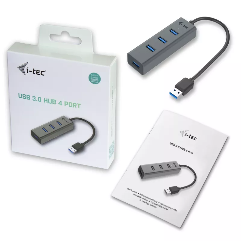 USB centrmezgls i-tec Metal USB 3.0 HUB 4 Porti