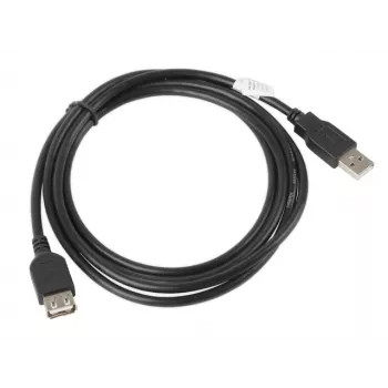 USB A uz A pagarinātājkabelis LANBERG CA-USBE-10CC-0018-BK, USB 2.0, 1,8 m, melns