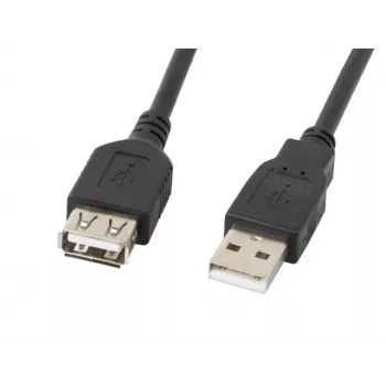USB A uz A pagarinātājkabelis LANBERG CA-USBE-10CC-0018-BK, USB 2.0, 1,8 m, melns