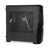 iBox Orcus X14 Midi Tower datora korpuss, ATX/Micro ATX/ITX, sānu logs, 2x 120 mm ventilatori ar sarkanu apgaismojumu, 3x 3,5 collu, 2x 2,5 collu, 1x 5,25 collu vietas, USB 3.0, melns