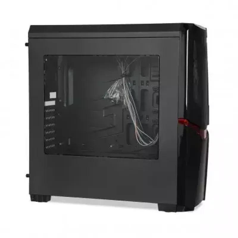 iBox Orcus X14 Midi Tower datora korpuss, ATX/Micro ATX/ITX, sānu logs, 2x 120 mm ventilatori ar sarkanu apgaismojumu, 3x 3,5 collu, 2x 2,5 collu, 1x 5,25 collu vietas, USB 3.0, melns