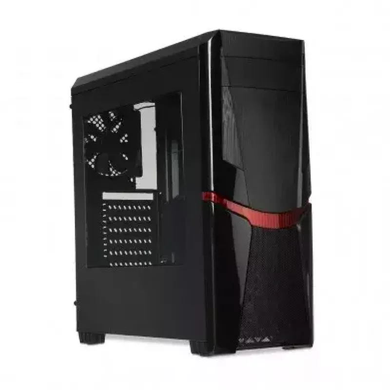 iBox Orcus X14 Midi Tower datora korpuss, ATX/Micro ATX/ITX, sānu logs, 2x 120 mm ventilatori ar sarkanu apgaismojumu, 3x 3,5 collu, 2x 2,5 collu, 1x 5,25 collu vietas, USB 3.0, melns