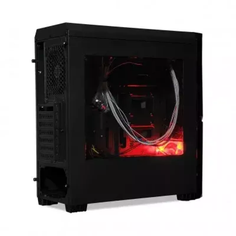 iBox Orcus X14 Midi Tower datora korpuss, ATX/Micro ATX/ITX, sānu logs, 2x 120 mm ventilatori ar sarkanu apgaismojumu, 3x 3,5 collu, 2x 2,5 collu, 1x 5,25 collu vietas, USB 3.0, melns