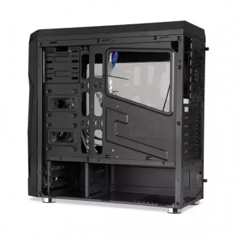 iBox Orcus X14 Midi Tower datora korpuss, ATX/Micro ATX/ITX, sānu logs, 2x 120 mm ventilatori ar sarkanu apgaismojumu, 3x 3,5 collu, 2x 2,5 collu, 1x 5,25 collu vietas, USB 3.0, melns