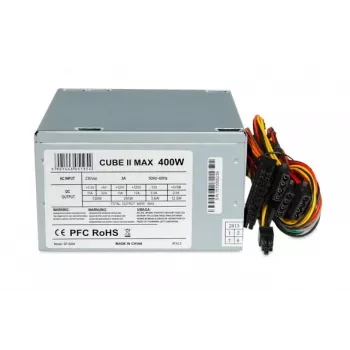 Barošanas bloks ATX IBOX CUBE II 400 W — 20+4 pin, 120 mm ventilators, sudraba