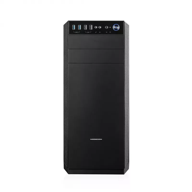Modecom Oberon Pro Midi Tower datora korpuss, ATX/Micro ATX/ITX, sānu logs, videokarte līdz 395 mm, 2x USB 3.0, melns