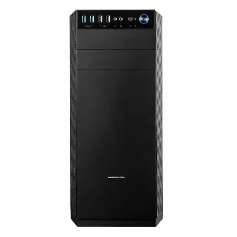 Modecom Oberon Pro Midi Tower datora korpuss, ATX/Micro ATX/ITX, sānu logs, videokarte līdz 395 mm, 2x USB 3.0, melns
