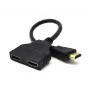 HDMI kabelis Gembird DSP-2PH4-04 — HDMI Type A vīrišķais uz 2× HDMI Type A sievišķais, melns, taisni savienotāji