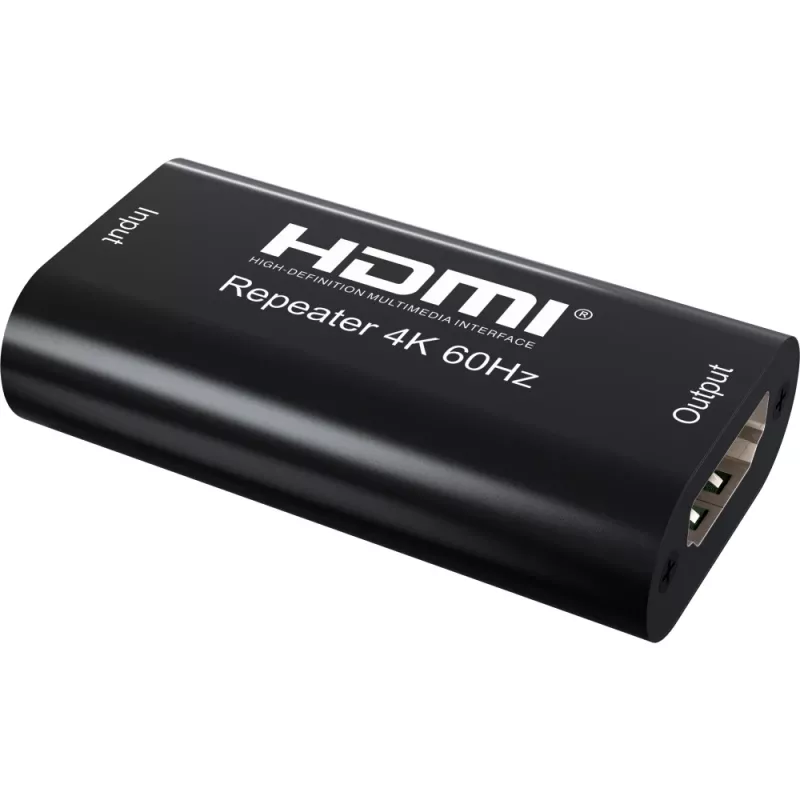 AV atkārtotājs TECHLY IDATA-HDMI2-RIP4KT — HDMI 2.0, HDCP 2.2, 4096×2160, maksimālais attālums 40 m, melns