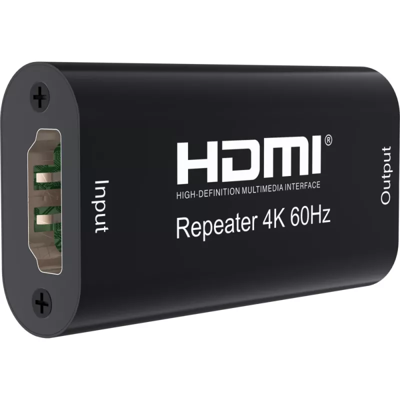 AV atkārtotājs TECHLY IDATA-HDMI2-RIP4KT — HDMI 2.0, HDCP 2.2, 4096×2160, maksimālais attālums 40 m, melns