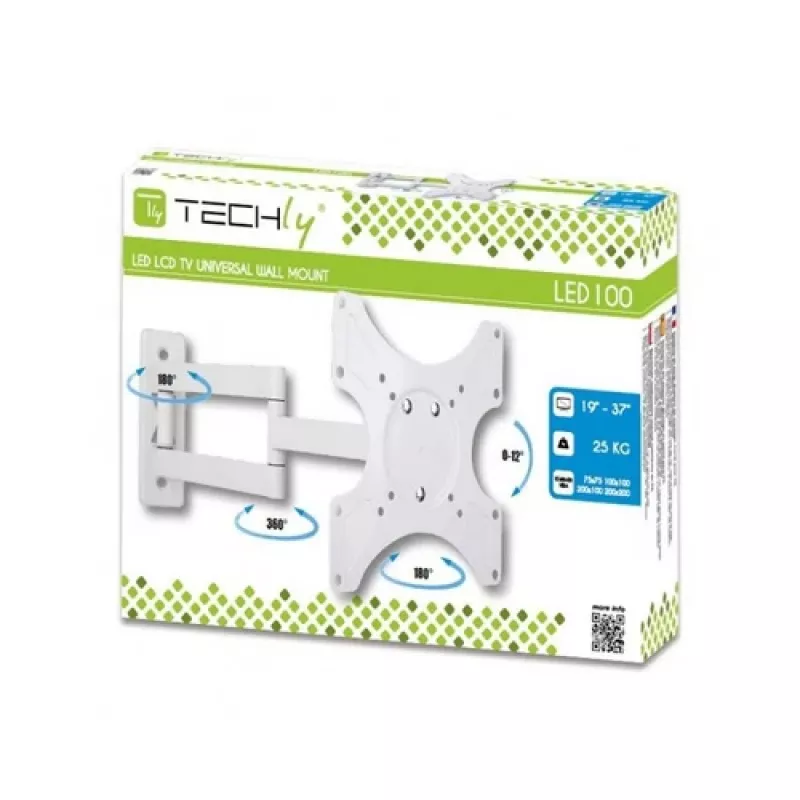 Techly ICA-LCD-2903WH TV stiprinājums 94 cm (37 collas) Balts