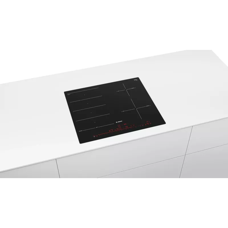 Bosch Serie 8 PXE601DC1E iebūvējamā indukcijas plīts virsma, melna, 4 zonas