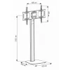 Techly ICA-TR11 grīdas statīvs televizoram 177.8 cm (70 inch) Melns, Sudrabs