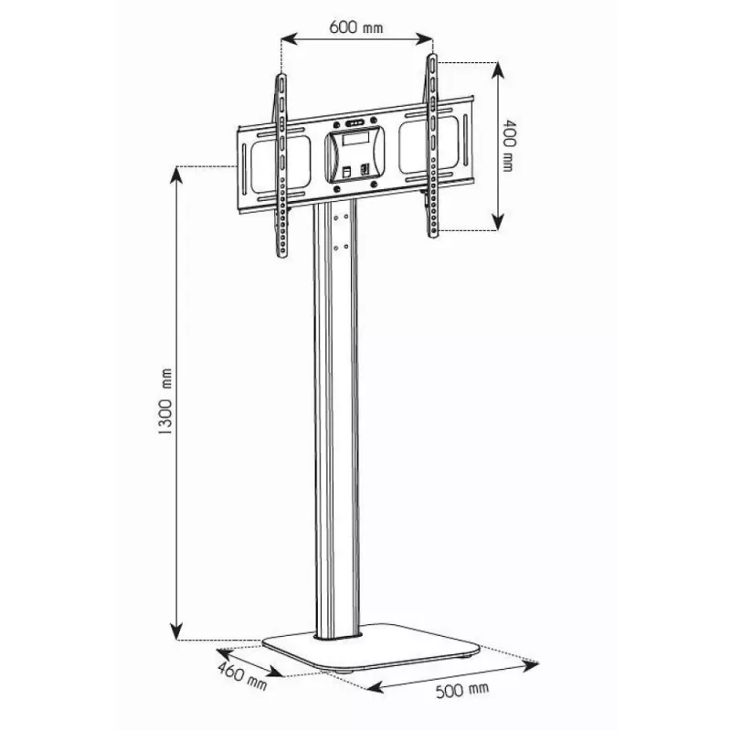 Techly ICA-TR11 grīdas statīvs televizoram 177.8 cm (70 inch) Melns, Sudrabs