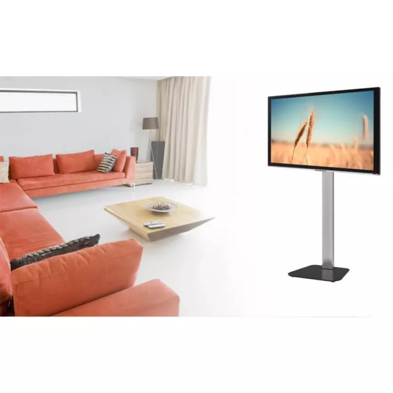 Techly ICA-TR11 grīdas statīvs televizoram 177.8 cm (70 inch) Melns, Sudrabs