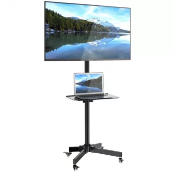 Techly Trolley grīdas statīvs LCD/LED/Plasma 23-55 collas, VESA 50x50-400x400, -15° līdz 15°, melns