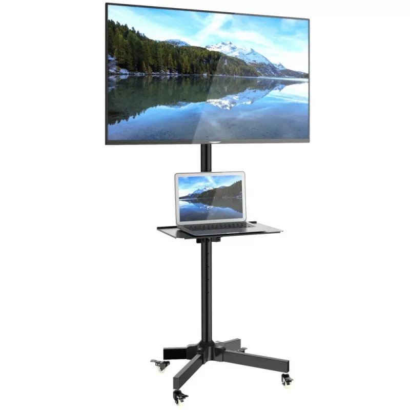 Techly Trolley grīdas statīvs LCD/LED/Plasma 23-55 collas, VESA 50x50-400x400, -15° līdz 15°, melns