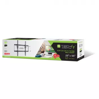 Techly ICA-PLB 161M sienas stiprinājums ar slīpumu LED LCD TV 23-55 collas, melns
