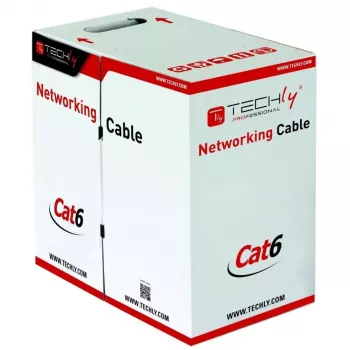 Tīkla kabelis TECHLY Cat.6 U/UTP CCA 305 m, 23 AWG, 250 MHz, pelēks