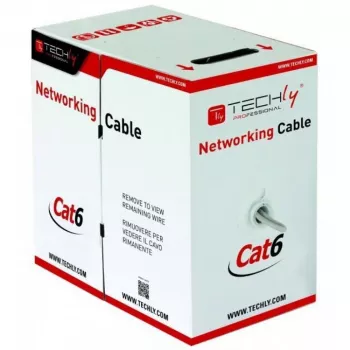 Tīkla kabelis TECHLY Cat6 U/UTP ITP6-CCA-305-BL, 305 m, 23 AWG viendzīslas, 250 MHz, zils, PVC apvalks