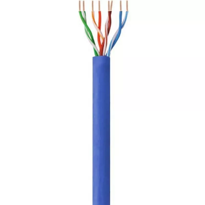 Techly ITP6-CCA-305-BL tīkla kabelis Cat6 U/UTP, 305 m, viendzīslas, CCA, zils