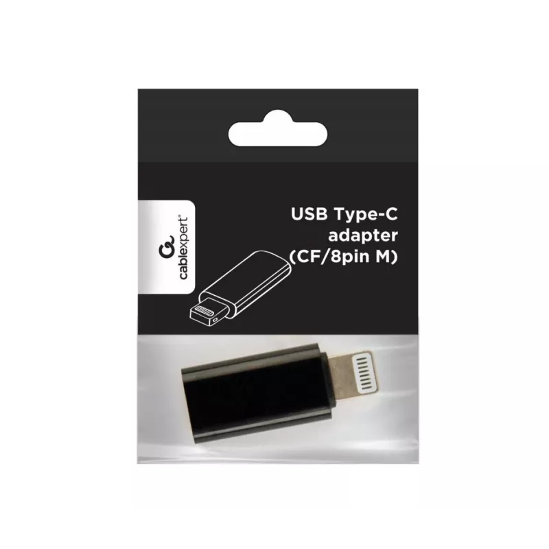 Gembird A-USB-CF8PM-01 adapteris USB Type-C uz 8-pin melns